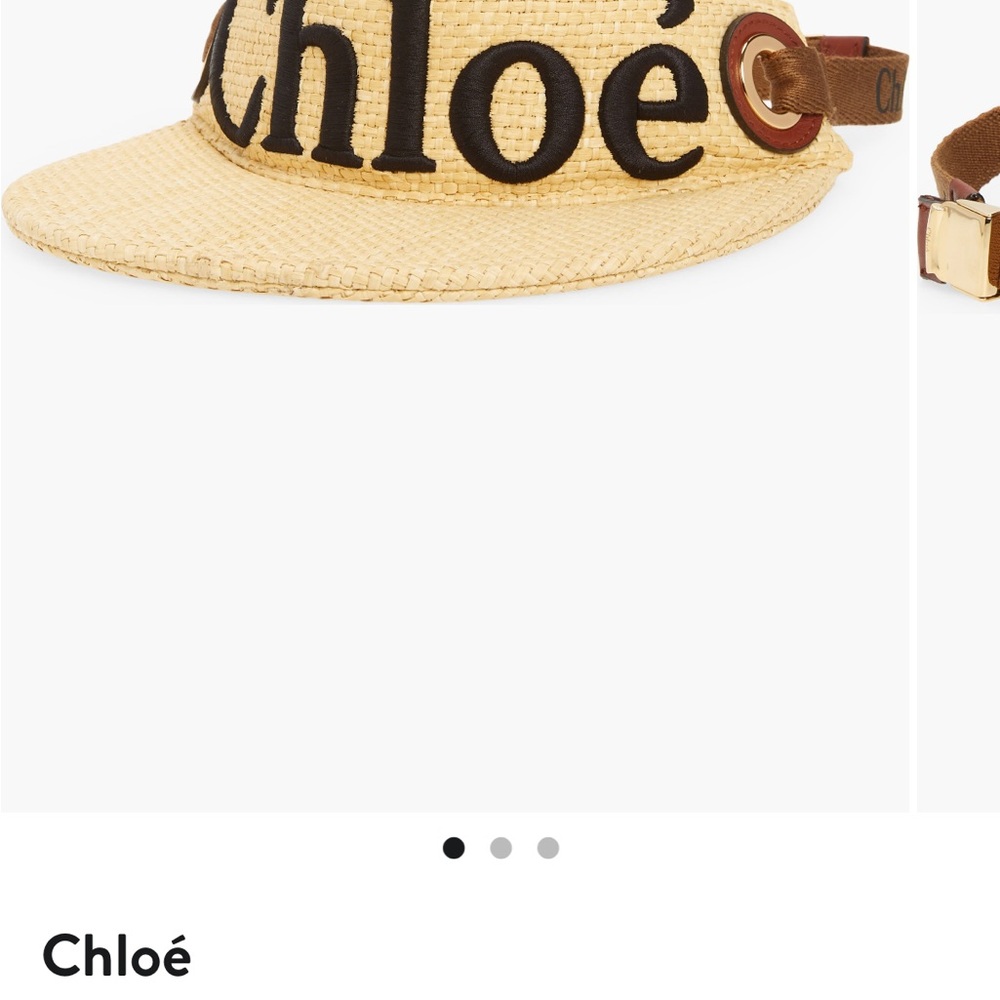 Chloe Beige and Black Straw Visor